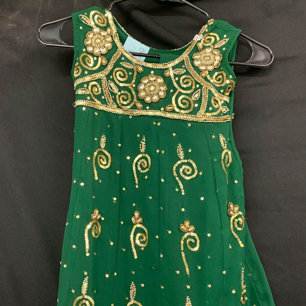 Indian Inspired Green Beaded Dress